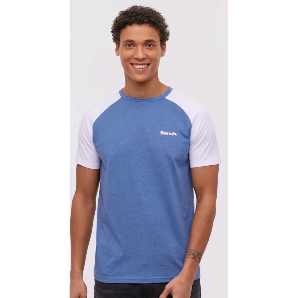 NWT Bench Urbanwear Albami Emblem Polo Denim Blue Quiet Luxury Preppy S Shirt